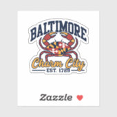 Charm City Baltimore Maryland Crab Flag Design シール (シート)