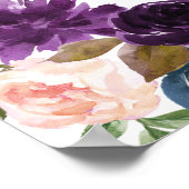 Charm Lavender Blue Floral Wedding Welcome Sign ポスター (角)