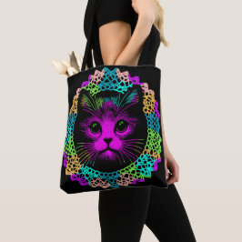 Charmante Katze im Spitzenmuster トートバッグ