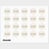 Charming 2026 numbers in pastel paper cutout style ラウンドシール (シート)