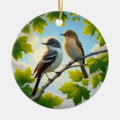 Charming Alder Flycatcher Bird Keepsake セラミックオーナメント (正面)