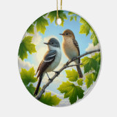Charming Alder Flycatcher Bird Keepsake セラミックオーナメント (左)