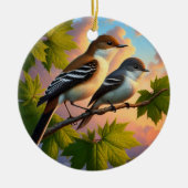 Charming Alder Flycatcher Bird Keepsake セラミックオーナメント (正面)