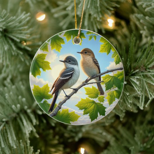 Charming Alder Flycatcher Bird Keepsake セラミックオーナメント
