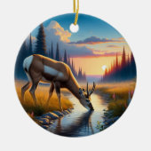 Charming American Antelope Animal Keepsake セラミックオーナメント (正面)