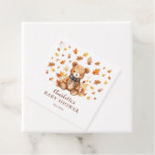 Charming Autumn Teddy Bear Baby Shower フェイバータグ (インサイチュ)