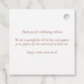 Charming Autumn Teddy Bear Baby Shower フェイバータグ (裏面)