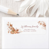 Charming Autumn Terracotta Baby Fox Pumpkin ラベル (インサイチュ)