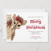 Charming Baby Fawn Cute Cartoon Greeting Card シーズンカード (正面)