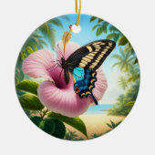 Charming Bahaman Swallowtail Butterfly Keepsake セラミックオーナメント (正面)