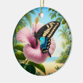 Charming Bahaman Swallowtail Butterfly Keepsake セラミックオーナメント (左)
