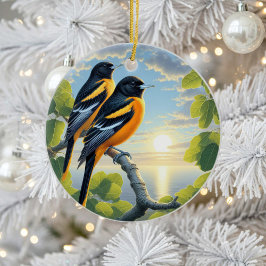 Charming Baltimore Oriole Bird Keepsake セラミックオーナメント