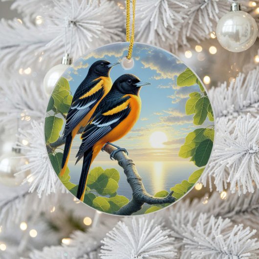 Charming Baltimore Oriole Bird Keepsake セラミックオーナメント