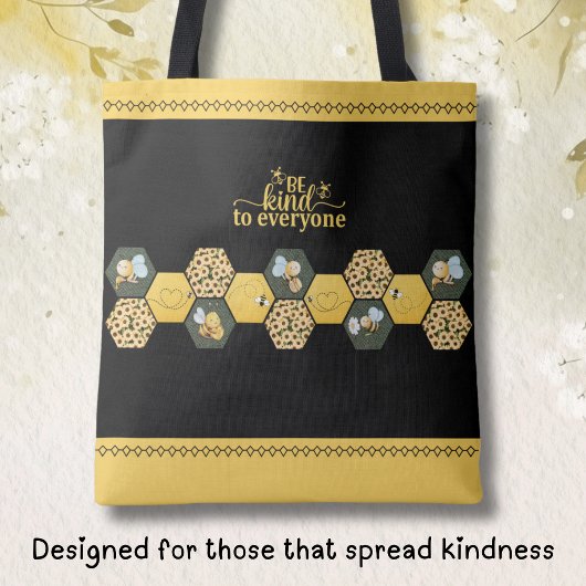 Charming Be Kind to Everyone Bumble Bee Tote Bag トートバッグ