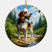 Charming Beagle Keepsake セラミックオーナメント (正面)