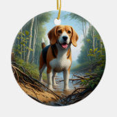 Charming Beagle Keepsake セラミックオーナメント (正面)