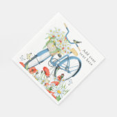 Charming Bicycle Flowers Nature スタンダードランチョンナプキン (角)
