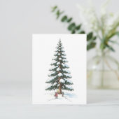 Charming Big Tree Scene Cute Christmas Card Design シーズンカード (スタンド正面)