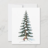 Charming Big Tree Scene Cute Christmas Card Design シーズンカード (正面)
