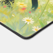 Charming Black Cat Golden Eye Sunny Wildflower デスクマット (コーナー)