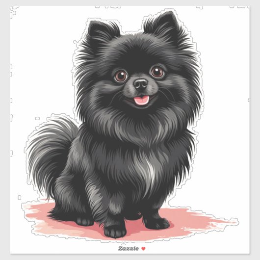 Charming Black Pomeranian Dog シール (シート)