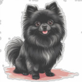 Charming Black Pomeranian Dog シール (正面)