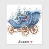 Charming Blue Festive Christmas Carriage シール (シート)