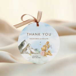 Charming Blue Mountain Watercolor Bear Family フェイバータグ