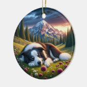 Charming Border Collie Dog Keepsake セラミックオーナメント (左)