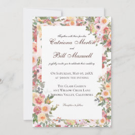 Charming Botanical Floral Wedding Invitation 招待状