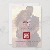 Charming Botanical Winter Frame Back Photo Wedding 招待状 (裏面)