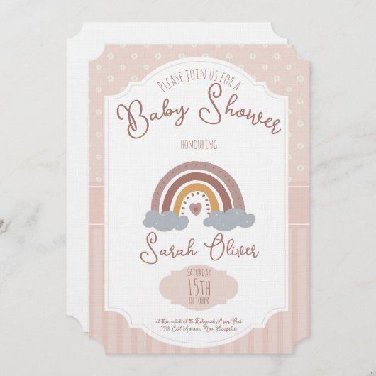 Charming Bubblegum Delight Baby Shower Invitations 招待状 (正面/裏面)