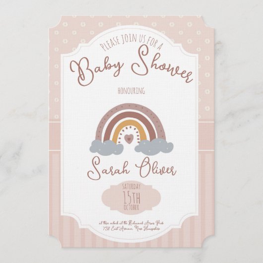 Charming Bubblegum Delight Baby Shower Invitations 招待状 (正面)