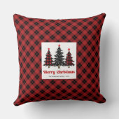 Charming Buffalo Check Christmas Trees Pillow クッション (裏面)