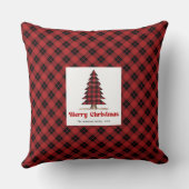 Charming Buffalo Plaid Personalized Christmas  クッション (裏面)