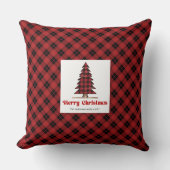 Charming Buffalo Plaid Personalized Christmas  クッション (正面)