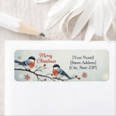 Charming Bullfinch Birds Winter ラベル (インサイチュ)