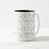 CHARMING BUNNIES AND CHICKS ILLUSTRATION ツートーンマグカップ (正面右)