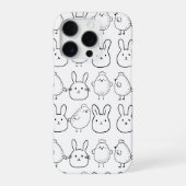 CHARMING BUNNIES AND CHICKS ILLUSTRATION iPhoneケース (裏面)