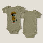 Charming Cartoon Cat Raincoat Bodysuit (デザイン正面&裏面)