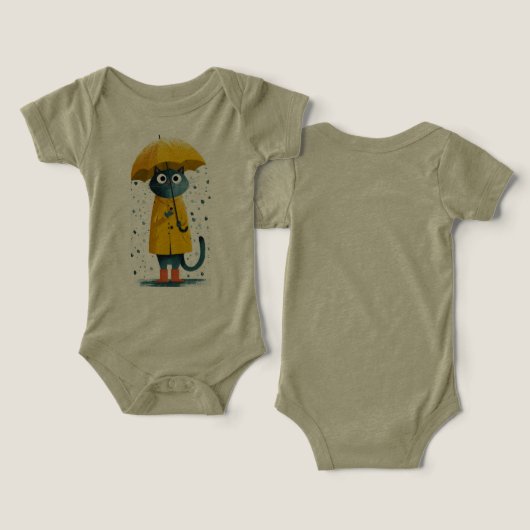 Charming Cartoon Cat Raincoat Bodysuit (デザイン正面&裏面)