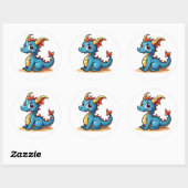 Charming Cartoon Dragon Sticker ラウンドシール (シート)