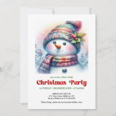 Charming cartoon snowman holiday invite digital 招待状 (正面)