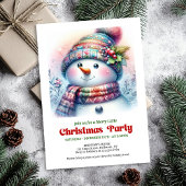 Charming cartoon snowman holiday invite digital 招待状