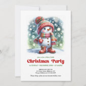 Charming cartoon snowman invite festive cheer 招待状 (正面)