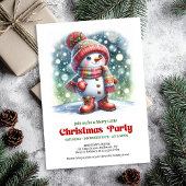 Charming cartoon snowman invite festive cheer  招待状