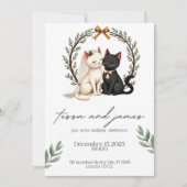  Charming Cat Couple Wedding Invitation  招待状 (正面)