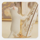 Charming Cat Harpist – Sticker スクエアシール (正面)