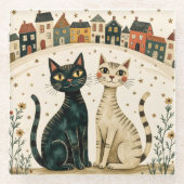 Charming Cats ガラスコースター (正面)