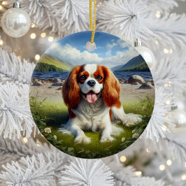Charming Cavalier King Charles Spaniel Keepsake セラミックオーナメント